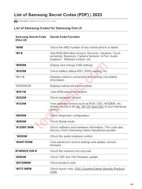 Samsung hidden menu codes pdf.  This code also lets you check Samsung mobile manufact...