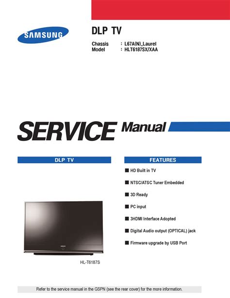 Samsung hlt6187sx xaa dlp tv service manual download. - Carta pastoral de mons. jacinto vera acerca de la profesión de fe racionalista en su entorno.