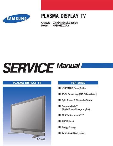 Samsung hp s5033 plasma tv service manual download. - Vaincre les allergies et les maladies derivees/say goodbye to illness.