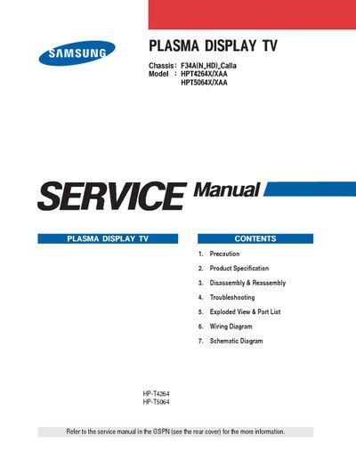 Samsung hp t4264 hp t5064 plasma tv service manual download. - John deere 640 hay rakes manual.