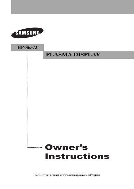 Samsung hps6373x xaa hp s6373 plasma tv service manual. - Bosch avantixx 8 tumble dryer manual.