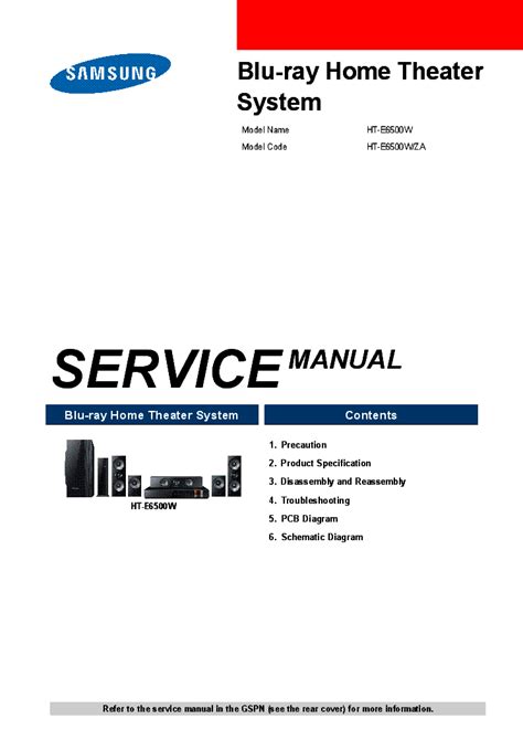 Samsung ht e6500w service handbuch reparaturanleitung. - Die beste honda em650 generator werkstatt service handbuch.