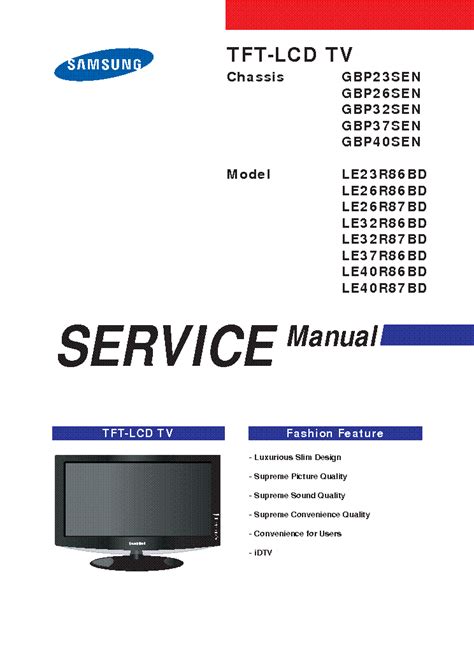 Samsung le26r87bd full service manual repair guide. - Was ich in frankreich erlebte ....