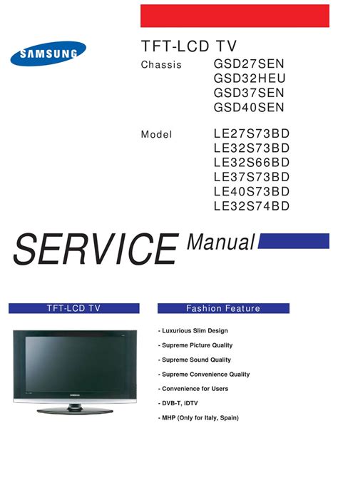 Samsung le27s73bd le40s73bd service manual repair guide. - Anatomische untersuchungen ©ơber die menschlichen r©ơckenmarkswurzeln.