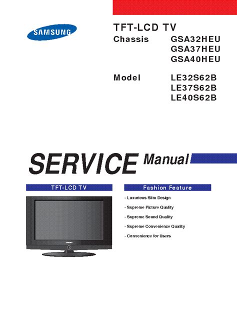 Samsung le32s62b manuale di servizio tv. - Craftsman 33 gallon horizontal portable air compressor manual.