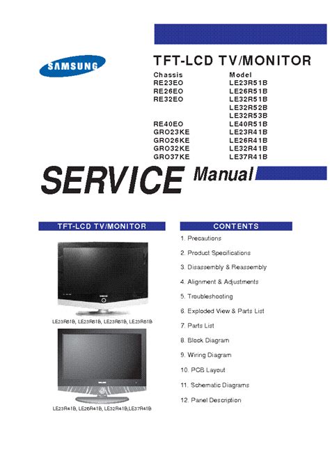 Samsung le40r51b tft lcd tv monitor service manual. - Mercruiser gm v 6 262 cid 4 3l marine engines 18 service manual.