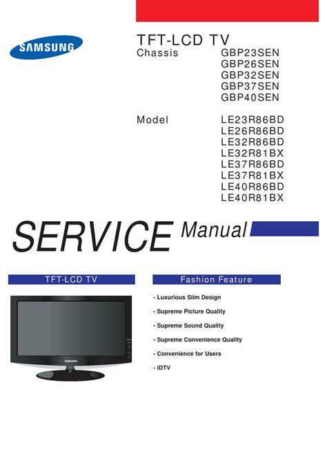 Samsung le40r86bdx le23r86bd tv service manual. - Wisconsin nursing home administrator study guide volume 1.
