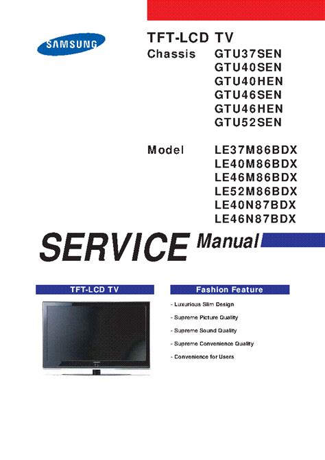 Samsung le52m86bdx le46m86bdx le40m86bdx service manual. - Mercedes benz g wagen 460 230g service repair manual.