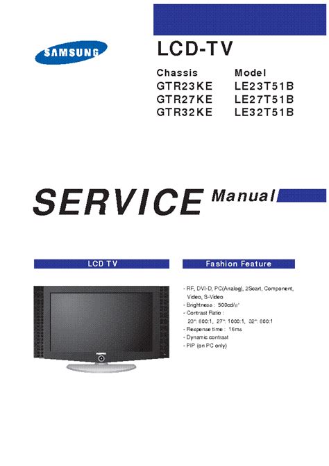 Samsung le52m87bdx le46m87bdx lcd tv service manual. - Unser firmkurs, handreichung für katecheten und kursleiter, ausgabe a und b.