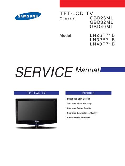 Samsung ln40r71b service manual repair guide. - Manuale delle soluzioni di fisica allo stato solido di ashcroft.