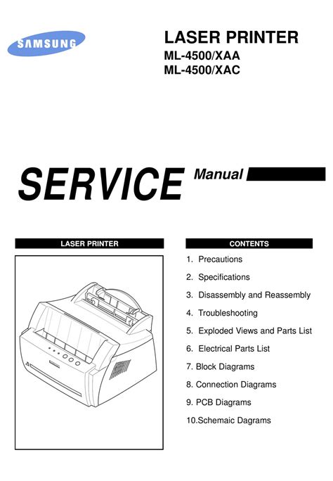 Samsung ml 4500 xaa ml 4500 xac laser printer service repair manual. - Rheem pool heat pump repair manual.