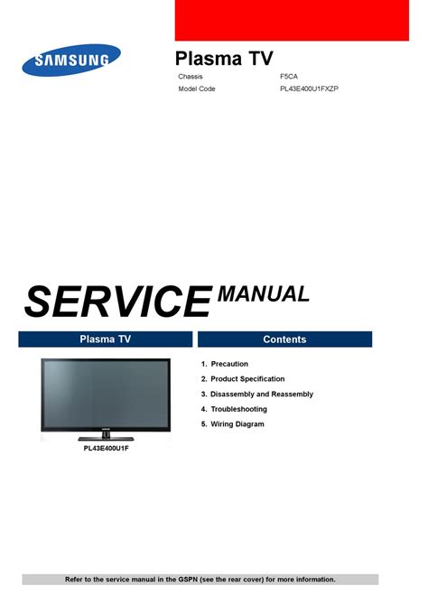 Samsung pl43e400u1f plasma tv service manual. - Guida tascabile alla riabilitazione cognitiva e neuro comportamentale delle lesioni cerebrali.