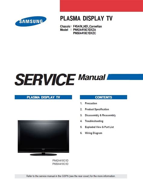 Samsung pn42a410 pn42a410c1d service manual and repair guide. - Bmw r75 6 manuale di riparazione.