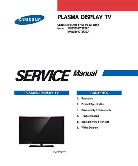 Samsung pn50b550t2f pn63b550t2f plasma tv service manual. - Removing manual window roller handle rover 214.