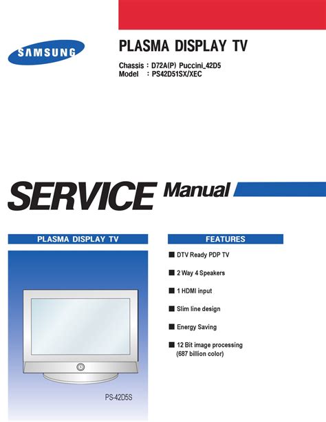 Samsung ps 42d51s ps42d51sx service handbuch reparaturanleitung. - Canon powershot g2 original user guide instruction manual.