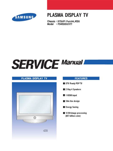 Samsung ps 42d5s plasma tv reparaturanleitung download herunterladen. - 2001 lexus rx300 manuale del proprietario.