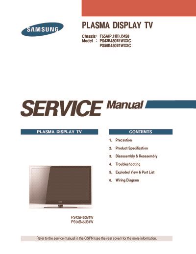 Samsung ps42b450b1w ps50b450b1w plasma tv service manual. - Descargar manual de usuario peugeot 308.