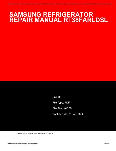 Samsung refrigerator repair manual modelo rt38farldsl. - Onan 5500 marquis gold generator service manual.