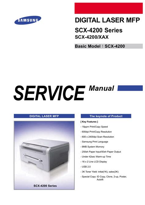 Samsung scx 4200 series digital laser mfp service manual. - Guida allo studio risposta ai principali problemi di principi di fisica.