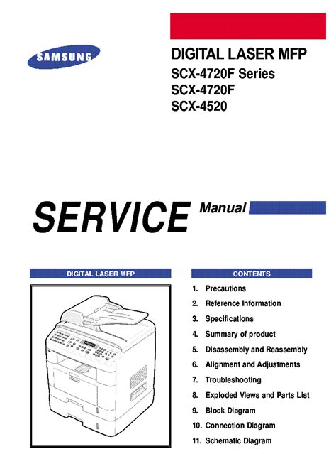Samsung scx 4520 scx 4720f service manual repair guide. - Kubota model d1105 et03 service manual.