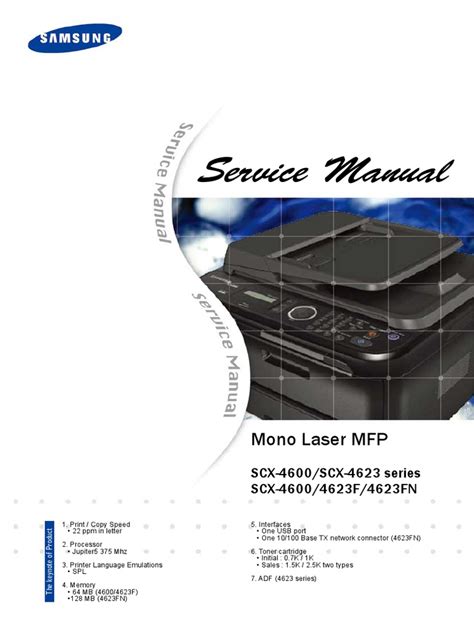 Samsung scx 4600 4623f 4623fn mfp service handbuch reparaturanleitung. - 2003 audi a4 exhaust manifold manual.