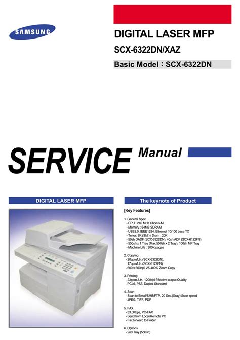 Samsung scx 6122fn 6322dn service manual repair guide. - Cub cadet walk behind repair manual.