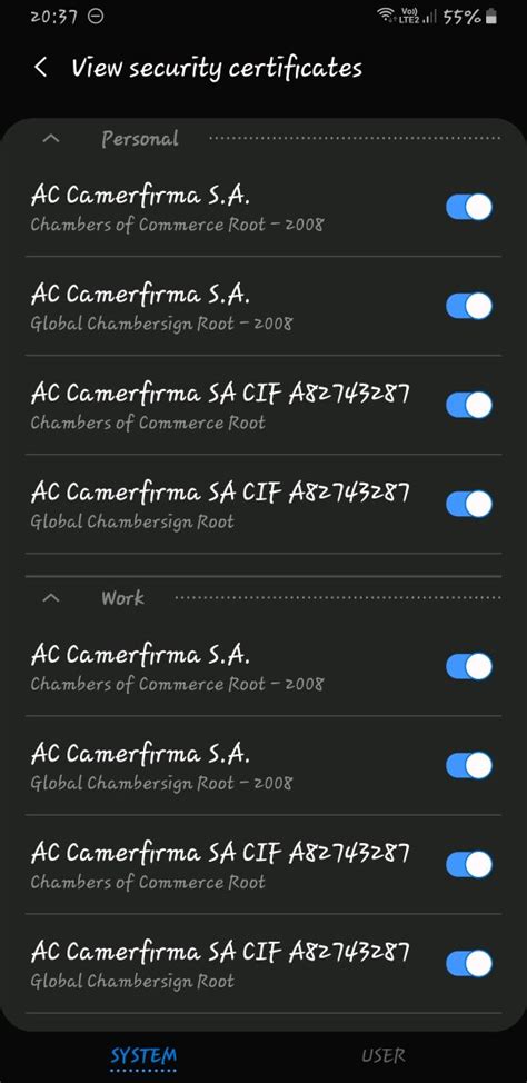Samsung security certificates.  Before adding the CA, first download the C...