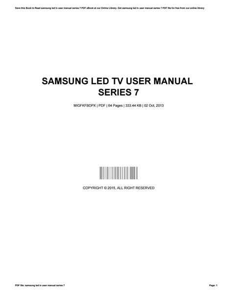 Samsung series 7 led tv user manual. - Husqvarna ride tosaerba rider 11 16 manuale d'officina.