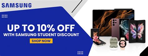 Samsung student discount. The Samsung student discount is available on selected products, including laptops, smartphones, tablets, and other electronics. The specific products that are eligible for the discount may vary by location and change over time, so be sure to check Samsung.com for the most up-to-date information. 