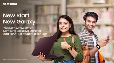 Samsung student offers. You can also verify student ID at UniDays, and visit Samsung education store to grab Samsung offer for students. Explore your ideal PC and get shopping now Samsung Student Advantage. Galaxy Laptops - Extra 10% Campus Discount. What's New. Galaxy Book4 Pro 360 Galaxy Book4 Pro 360 Up to 20% Off Up to ... 