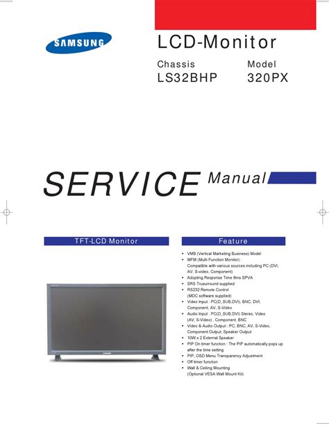 Samsung syncmaster 320px service manual repair guide. - Subaru liberty outback bn bs 2014 onward repair manual.