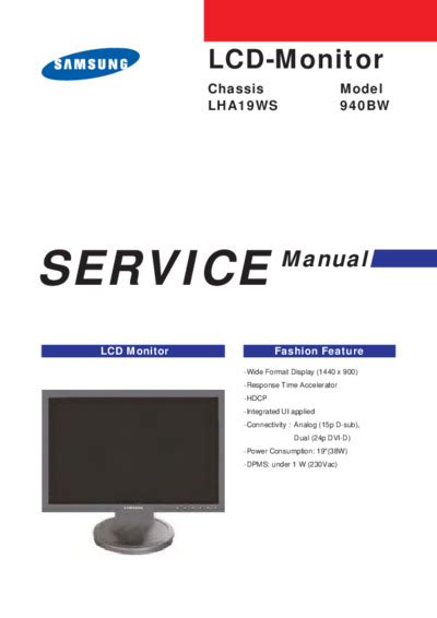 Samsung syncmaster 940bw plus service manual repair guide. - Die judenfrage in der deutschen geschichte.