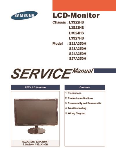 Samsung syncmaster s22a350h s23a350h s24a350h s27a350h service manual repair guide. - Handbook on the wisdom books and psalms by daniel j estes.
