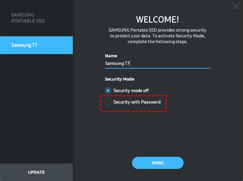 Samsung t7 encryption mac.  The SSD comes equipped with hardware encryption that allows you to s...