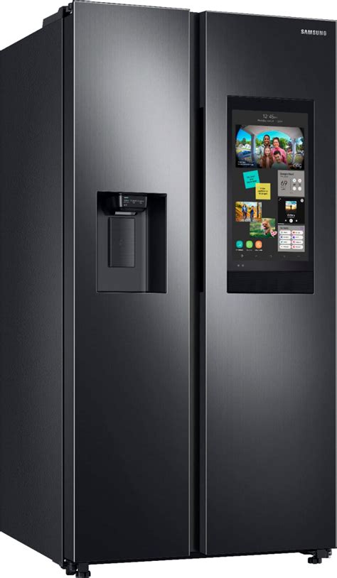 Samsung touch screen refrigerator.  large capacity side-by-side fridge (Black Stainless Steel...