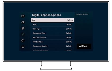 Samsung tv digital caption options not available.  Separate Closed Caption: Separ...