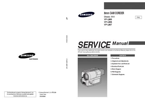 Samsung vp l900 vp l906 digital camcorder service manual. - Manuale per una mini tastiera tonbux.