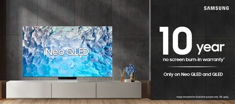Samsung warranty tv. Neo QLED 4K. Our most advanced 4K experience. OLED. Infinite blacks with self-lit display. QLED 4K. Brilliant, long-lasting color. Crystal UHD. Best-in-class picture in 4K. The Frame. 
