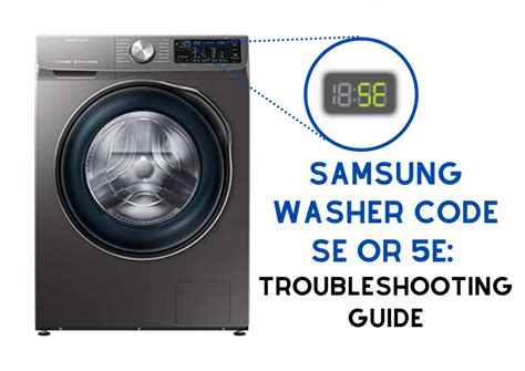 Samsung washer code se. The washing machine thinks there is too much water in the machine - it could be the sensor malfunctioning. Turn the washer off and check the level. Make sure the drain hose is at the correct height, without kinks or any damage. 