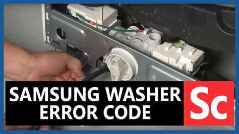 Samsung washer sc code. This obstruction stops the water flow and affects the washer draining process. Inspect the drain hose and clean it thoroughly so water freely drains from the washer. Samsung Washer SE code: Blocked Drain Filter. Samsung washers have drain filters to catch the lint, debris, clothing tags, and other small objects that have escaped … 