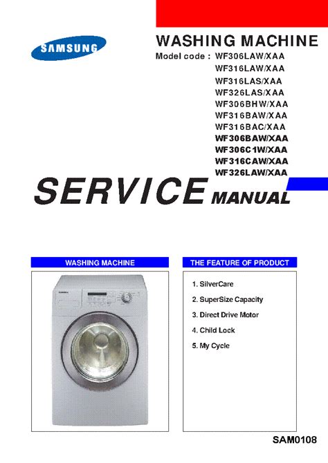 Samsung wf306law wf306bhw service manual and repair guide. - Singer sewing machine repair manuals 201.