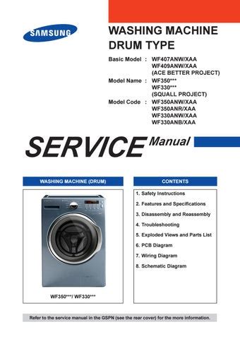 Samsung wf330anw wf330anb service manual and repair guide. - Eager beaver weed eater owners manual.