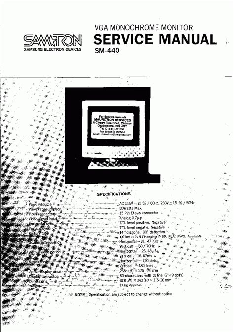 Samtron sm 440 monitor owner manual. - 1987 yamaha yz 125 manuale d'uso.