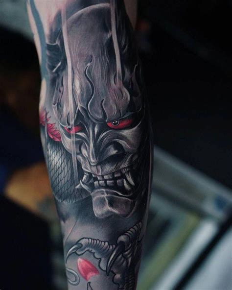 Samurai Oni Mask Tattoo Forearm Best Tattoo Ideas kulturaupice