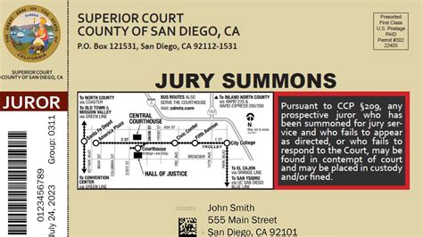 San Diegans to soon receive postcards for jury summons