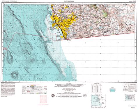 San Diego Bay Topo Map CA, San Diego County (Point Loma Area)