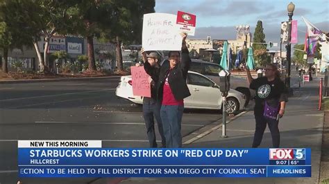 San Diego Starbucks workers join nationwide strike on 'Red Cup Day'