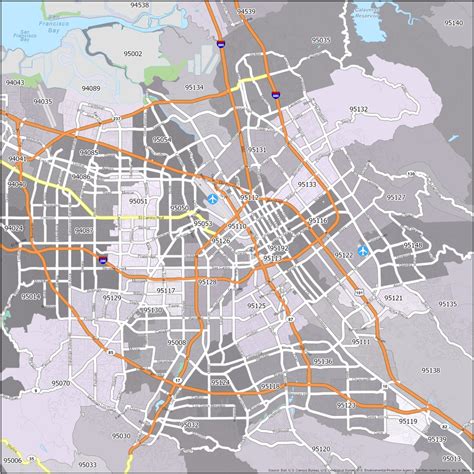 San Jose Zip Code Map GIS Geography