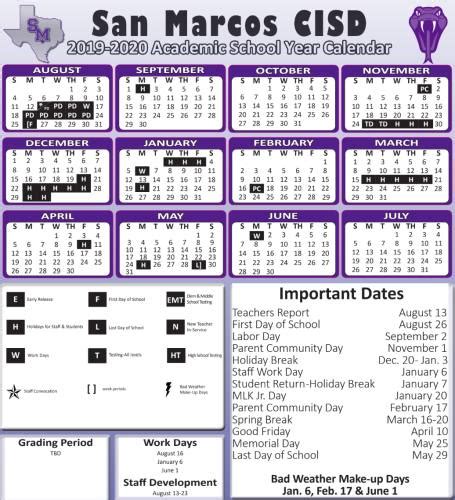 San Marcos Isd Calendar