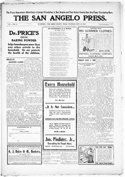 San angelo newspaper. Explore San Angelo Evening Standard online newspaper archive. San Angelo Evening Standard was published in San Angelo, Texas and includes 178,609 searchable pages from 1911-1959. 